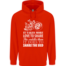 Share the Saddle Motorcycle Motorbike Biker Mens 80% Cotton Hoodie Bright Red