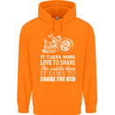 Share the Saddle Motorcycle Motorbike Biker Mens 80% Cotton Hoodie Orange