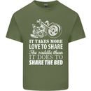 Share the Saddle Motorcycle Motorbike Biker Mens Cotton T-Shirt Tee Top Military Green