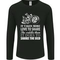 Share the Saddle Motorcycle Motorbike Biker Mens Long Sleeve T-Shirt Black