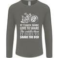 Share the Saddle Motorcycle Motorbike Biker Mens Long Sleeve T-Shirt Charcoal