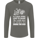 Share the Saddle Motorcycle Motorbike Biker Mens Long Sleeve T-Shirt Charcoal