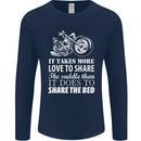 Share the Saddle Motorcycle Motorbike Biker Mens Long Sleeve T-Shirt Navy Blue