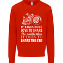 Share the Saddle Motorcycle Motorbike Biker Mens Sweatshirt Jumper Bright Red