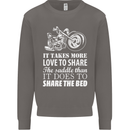 Share the Saddle Motorcycle Motorbike Biker Mens Sweatshirt Jumper Charcoal