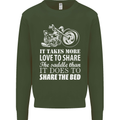 Share the Saddle Motorcycle Motorbike Biker Mens Sweatshirt Jumper Forest Green