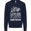 Share the Saddle Motorcycle Motorbike Biker Mens Sweatshirt Jumper Navy Blue