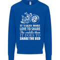 Share the Saddle Motorcycle Motorbike Biker Mens Sweatshirt Jumper Royal Blue
