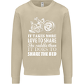 Share the Saddle Motorcycle Motorbike Biker Mens Sweatshirt Jumper Sand