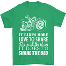 Share the Saddle Motorcycle Motorbike Biker Mens T-Shirt Cotton Gildan Irish Green