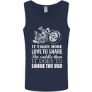 Share the Saddle Motorcycle Motorbike Biker Mens Vest Tank Top Navy Blue