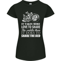 Share the Saddle Motorcycle Motorbike Biker Womens Petite Cut T-Shirt Black