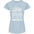 Share the Saddle Motorcycle Motorbike Biker Womens Petite Cut T-Shirt Light Blue