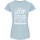 Share the Saddle Motorcycle Motorbike Biker Womens Petite Cut T-Shirt Light Blue