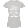 Share the Saddle Motorcycle Motorbike Biker Womens Petite Cut T-Shirt Sports Grey