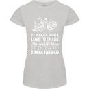 Share the Saddle Motorcycle Motorbike Biker Womens Petite Cut T-Shirt Sports Grey