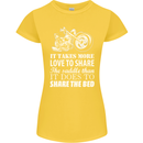Share the Saddle Motorcycle Motorbike Biker Womens Petite Cut T-Shirt Yellow