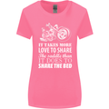 Share the Saddle Motorcycle Motorbike Biker Womens Wider Cut T-Shirt Azalea