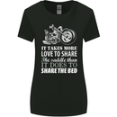 Share the Saddle Motorcycle Motorbike Biker Womens Wider Cut T-Shirt Black