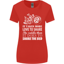 Share the Saddle Motorcycle Motorbike Biker Womens Wider Cut T-Shirt Red