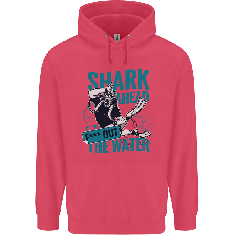 Shark Ahead Funny Diver Scuba Diving Childrens Kids Hoodie Heliconia