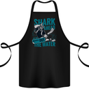 Shark Ahead Funny Diver Scuba Diving Cotton Apron 100% Organic Black