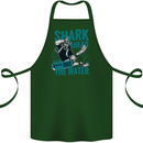 Shark Ahead Funny Diver Scuba Diving Cotton Apron 100% Organic Forest Green