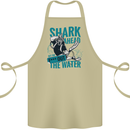 Shark Ahead Funny Diver Scuba Diving Cotton Apron 100% Organic Khaki