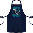 Shark Ahead Funny Diver Scuba Diving Cotton Apron 100% Organic Navy Blue