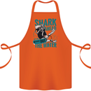 Shark Ahead Funny Diver Scuba Diving Cotton Apron 100% Organic Orange
