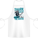 Shark Ahead Funny Diver Scuba Diving Cotton Apron 100% Organic White