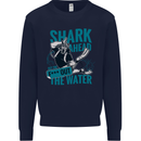 Shark Ahead Funny Diver Scuba Diving Kids Sweatshirt Jumper Navy Blue