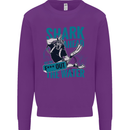 Shark Ahead Funny Diver Scuba Diving Kids Sweatshirt Jumper Purple