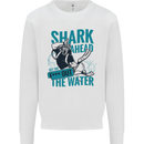 Shark Ahead Funny Diver Scuba Diving Kids Sweatshirt Jumper White