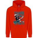 Shark Ahead Funny Diver Scuba Diving Mens 80% Cotton Hoodie Bright Red
