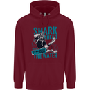 Shark Ahead Funny Diver Scuba Diving Mens 80% Cotton Hoodie Maroon