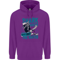 Shark Ahead Funny Diver Scuba Diving Mens 80% Cotton Hoodie Purple