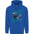 Shark Ahead Funny Diver Scuba Diving Mens 80% Cotton Hoodie Royal Blue