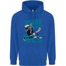 Shark Ahead Funny Diver Scuba Diving Mens 80% Cotton Hoodie Royal Blue