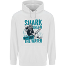 Shark Ahead Funny Diver Scuba Diving Mens 80% Cotton Hoodie White