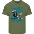 Shark Ahead Funny Diver Scuba Diving Mens Cotton T-Shirt Tee Top Military Green