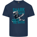 Shark Ahead Funny Diver Scuba Diving Mens Cotton T-Shirt Tee Top Navy Blue