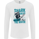 Shark Ahead Funny Diver Scuba Diving Mens Long Sleeve T-Shirt White