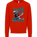 Shark Ahead Funny Diver Scuba Diving Mens Sweatshirt Jumper Bright Red