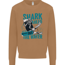 Shark Ahead Funny Diver Scuba Diving Mens Sweatshirt Jumper Caramel Latte