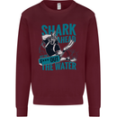 Shark Ahead Funny Diver Scuba Diving Mens Sweatshirt Jumper Maroon