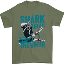 Shark Ahead Funny Diver Scuba Diving Mens T-Shirt 100% Cotton Military Green