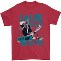 Shark Ahead Funny Diver Scuba Diving Mens T-Shirt 100% Cotton Red