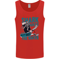 Shark Ahead Funny Diver Scuba Diving Mens Vest Tank Top Red