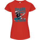 Shark Ahead Funny Diver Scuba Diving Womens Petite Cut T-Shirt Red